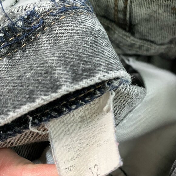 Vintage L.L. Bean Jeans Womens 12 Black Acid Wash Raw Hem High Rise Tapered Mom - Picture 6 of 12